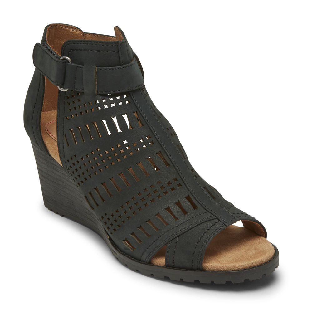 Botines Rockport Mujer Mexico - Cobb Hill Lucinda Perforated Negros - YKJAH1263